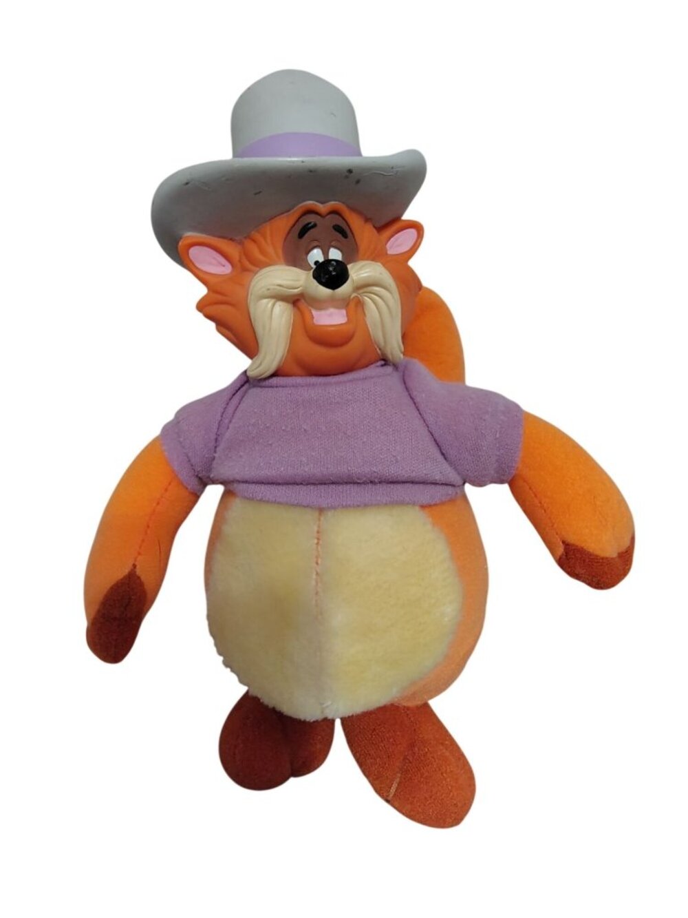 Vintage Fievel Goes West Tiger Plush Stuffed Animal, Rubber Cowboy Hat, READ